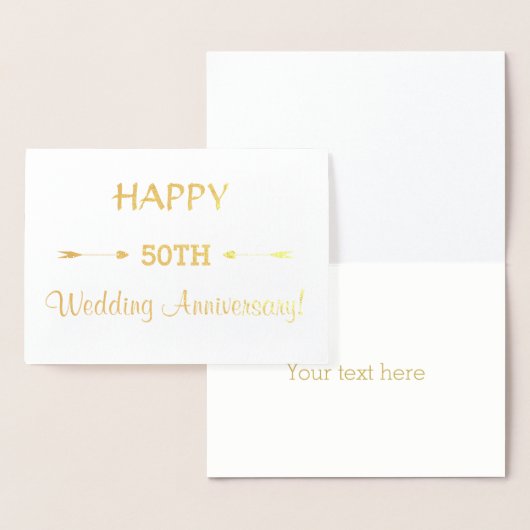 Luxe Echt Goud HAPPY 50E TROUWVERJAARDAG Folie Kaarten (Display)