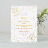 Luxe Echte Folie 50ste bruiloft Jubileum Folie Uitnodiging (Staand Voorkant)