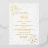 Luxe echte folie 50ste huwelijksverjaardag folie uitnodiging (Voorkant)