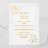 Luxe echte folie 50ste huwelijksverjaardag uitnodiging (Voorkant)