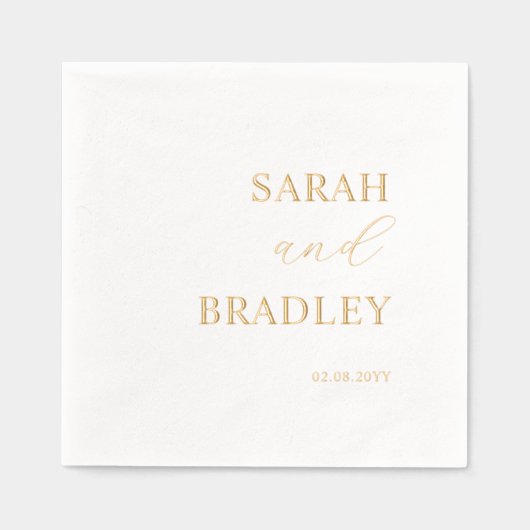 Luxe, echte Folie Custom Wedding Folie Servetten (Voorkant)