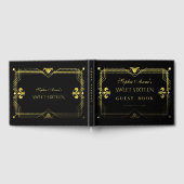 Luxe Echte Folie Goud Zwart Sweet Sixteen Party Gastenboek (Volledig)