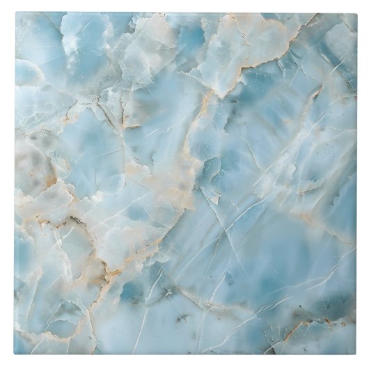 Luxe Edelsteen Lichtblauw Moderne Esthetiek Tegeltje (Voorkant)