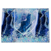 Luxe Edelsteen Marmer Blauwe Glitters Agaat Groot Cadeauzakje (Voorkant)