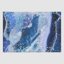 Luxe Edelsteen Marmer Blauwe Glitters Agaat Tissuepapier