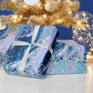 Luxe Edelsteen Marmer Blauwe Glitters Agat Cadeaupapier