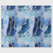Luxe Edelsteen Marmer Blauwe Glitters Agat Cadeaupapier (Vlak)