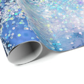 Luxe Edelsteen Marmer Blauwe Glitters Agat Cadeaupapier (Rol Hoek)