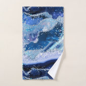 Luxe Edelsteen Marmer Blauwe Glitters Agate Bad Handdoek (Handdoek)