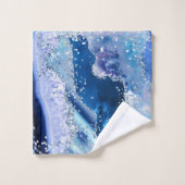 Luxe Edelsteen Marmer Blauwe Glitters Agate Bad Handdoek (Wasdoekje)
