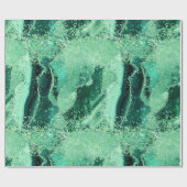 Luxe Edelsteen Marmer Groen Glitters Agaat Cadeaupapier (Vlak)
