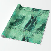 Luxe Edelsteen Marmer Groen Glitters Agaat Cadeaupapier (Uitgerold)