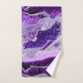 Luxe Edelsteen Marmer Paarse Glitters Agaat Bad Handdoek (Handdoek)
