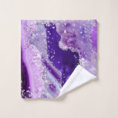 Luxe Edelsteen Marmer Paarse Glitters Agaat Bad Handdoek (Wasdoekje)