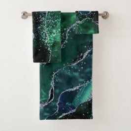 Luxe Edelsteen Smaragd Glitter Agaat Bad Handdoek