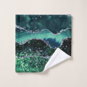 Luxe Edelsteen Smaragd Glitter Agaat Bad Handdoek (Wasdoekje)