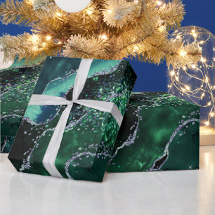 Luxe Edelsteen Smaragd Glitter Agaat Cadeaupapier