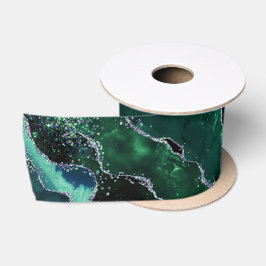 Luxe Edelsteen Smaragd Glitter Agaat Satijnen Lint