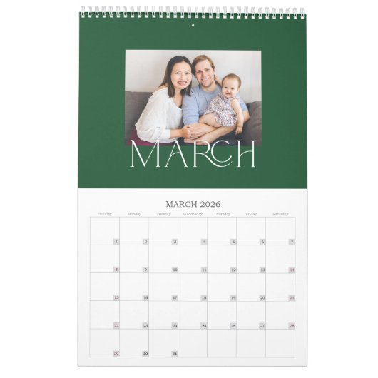 Luxe, EDITABLE KLOR Photo Calendar Kalender (Mar 2026)