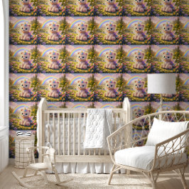 Luxe eenhoorn teddy kinderkamerbehang behang