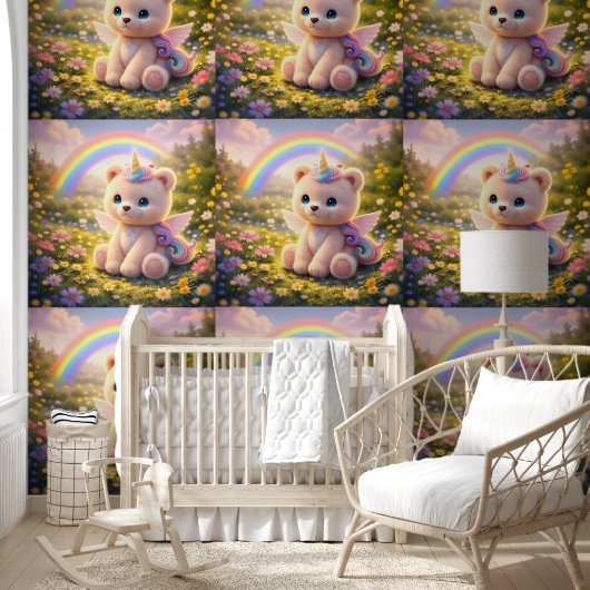 Luxe eenhoorn teddy kinderkamerbehang behang (Kinderen)