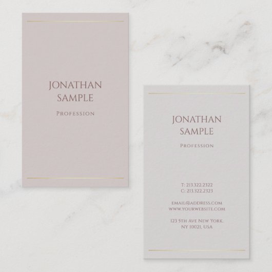 Luxe eenvoudig ontwerp Elegante moderne Sjabloon Visitekaartje (Voorkant / Achterkant)