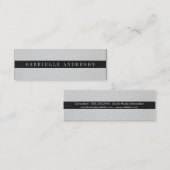 Luxe eenvoudig wit en zwart leder mini visitekaartje (Voorkant / Achterkant)