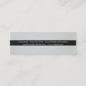 Luxe eenvoudig wit en zwart leder mini visitekaartje (Achterkant)