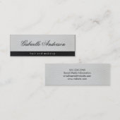 Luxe eenvoudig wit en zwart leder mini visitekaartje (Voorkant / Achterkant)