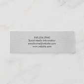 Luxe eenvoudig wit en zwart leder mini visitekaartje (Achterkant)