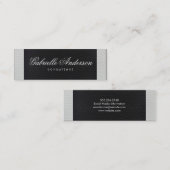 Luxe eenvoudig wit en zwart leder mini visitekaartje (Voorkant / Achterkant)