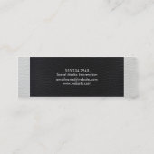 Luxe eenvoudig wit en zwart leder mini visitekaartje (Achterkant)
