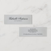 Luxe eenvoudig wit leder mini visitekaartje (Voorkant / Achterkant)