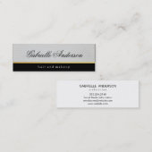 Luxe eenvoudig wit leder mini visitekaartje (Voorkant / Achterkant)