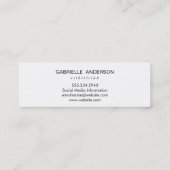 Luxe eenvoudig wit leder mini visitekaartje (Achterkant)