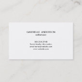 Luxe eenvoudig wit leder visitekaartje (Achterkant)