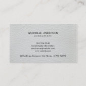 Luxe eenvoudig wit leder visitekaartje (Achterkant)