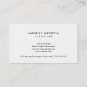 Luxe eenvoudig zwart leder visitekaartje (Achterkant)