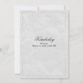 Luxe Eenvoudige Elegante Zilveren Glitter Quinceañ Kaart (Achterkant)