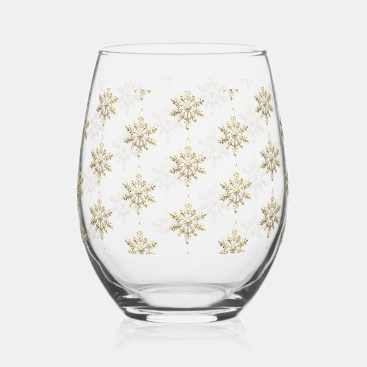 Luxe Eenvoudige Gouden Ster Sneeuwvlok Naadloos Pa Wijnglas Zonder Voet (Voorkant)