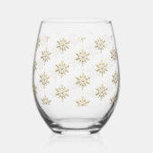 Luxe Eenvoudige Gouden Ster Sneeuwvlok Naadloos Pa Wijnglas Zonder Voet (Achterkant)