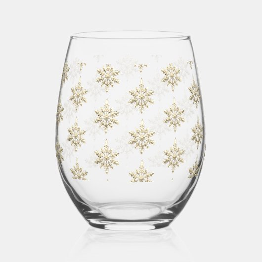 Luxe Eenvoudige Gouden Ster Sneeuwvlok Naadloos Pa Wijnglas Zonder Voet (Achterkant)