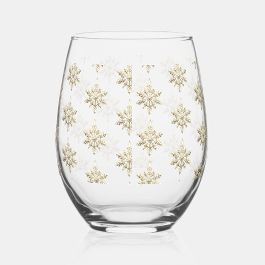 Luxe Eenvoudige Gouden Ster Sneeuwvlok Naadloos Pa Wijnglas Zonder Voet (Rechts)