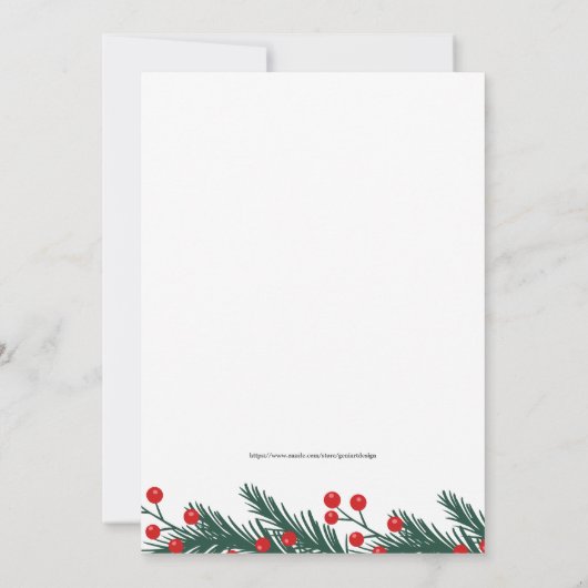 Luxe eenvoudige kerstkaart, familiekaart Xmas Kaart (Achterkant)