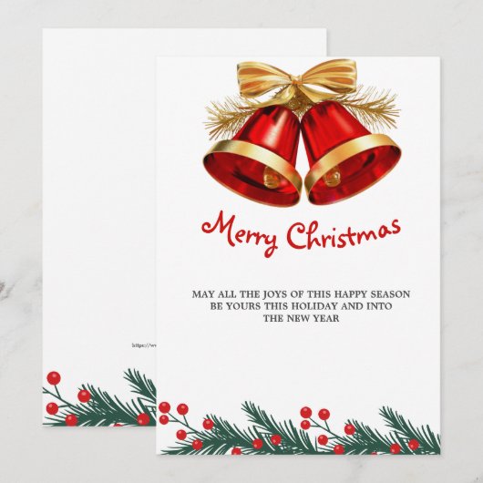 Luxe eenvoudige kerstkaart, familiekaart Xmas Kaart (Voorkant / Achterkant)