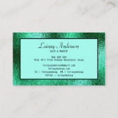 Luxe eenvoudige Trendy faux groene metallic folie Visitekaartje (Achterkant)