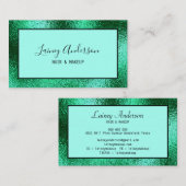 Luxe eenvoudige Trendy faux groene metallic folie Visitekaartje (Voorkant / Achterkant)