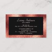 Luxe eenvoudige Trendy faux metallic roos gouden f Visitekaartje (Achterkant)