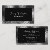 Luxe eenvoudige Trendy faux metallic silver folie Visitekaartje (Voorkant / Achterkant)