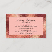 Luxe eenvoudige Trendy faux roos gouden folie text Visitekaartje (Achterkant)